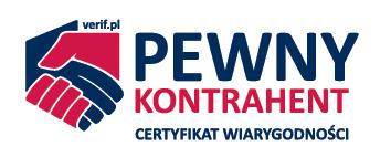 CERTYFIKAT WIARYGODNOŚCI PEWNY KONTRAHENT Certyfikat Wiarygodności PEWNY KONTRAHENT potwierdza stosowanie przez daną firmę polityki bezpieczeństwa finansowego w