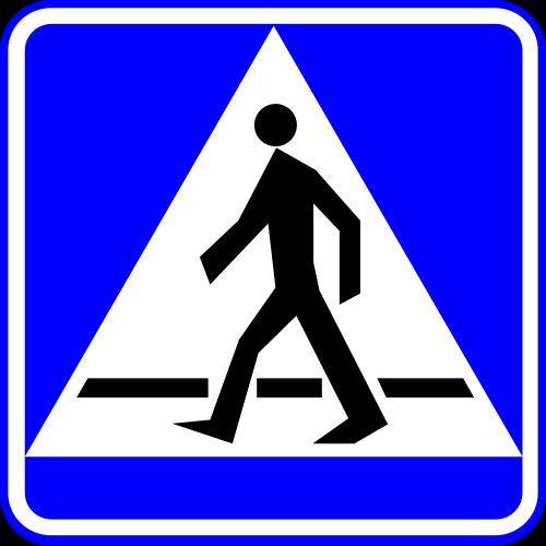 D-6 Przejście dla pieszych. P - 10 Znak ten oznacza miejsce przeznaczone do przechodzenia pieszych w poprzek drogi. Powierzchnia przejścia dla pieszych może być oznaczona znakiem poziomym P-10.