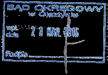 Olsztyn, dn. 23 III 2016 r. Sąd Okręgowy w Olsztynie I Wydział Cywilny ul. Dąbrowszczaków 44 A 10-001 Olsztyn Powód: Mirosław Żelechowski ul.