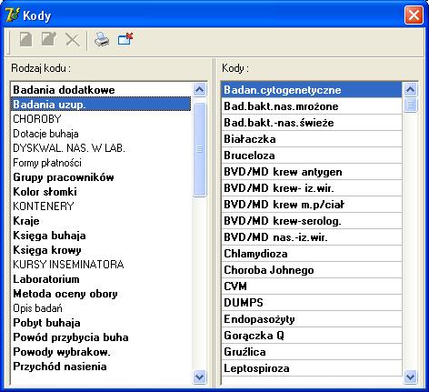 3.3 Kody systemowe Dokumentacja System INSEMIK II Funkcja wybierana jest z menu w module ADMINISTRATOR.