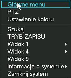 3.2 Podgląd Podgląd służy do wyświetlania obrazów z kamer w zależności od wybranego podziału. Do wyboru podziału służy szybkie menu.