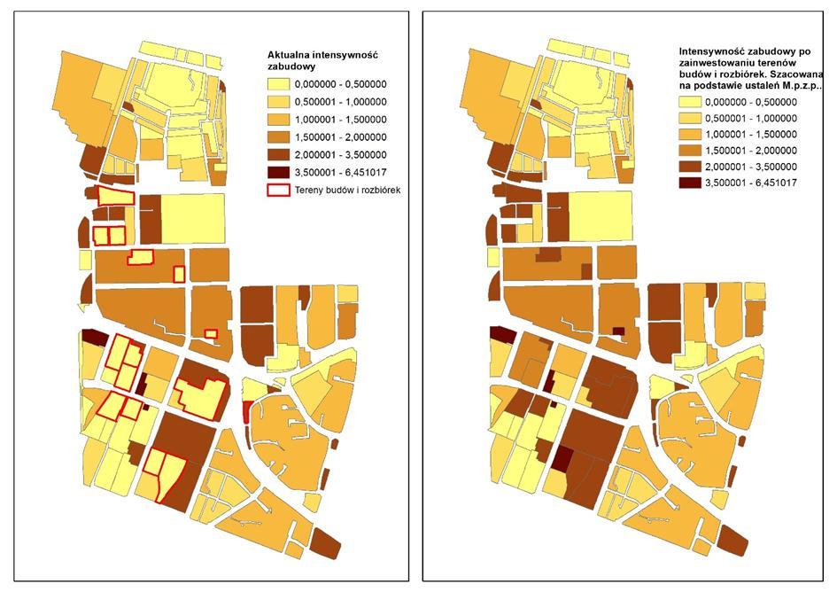 Intensywność zabudowy Intensywność zabudowy jest to wskaźnik, obrazujący stopień zagospodarowania terenu.