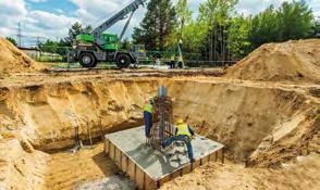 Każdy fundament został indywidualnie zaprojektowany z uwzględnieniem wyników badań geologicznych, tak aby zapewnić stabilność posadowienia konstrukcji. 2.