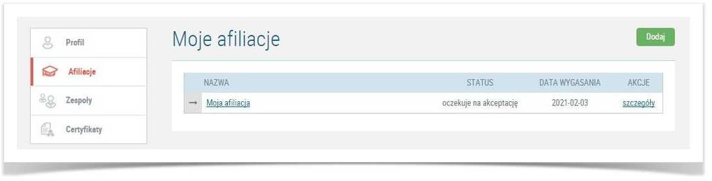 Założenie afiliacji Aby dodać swoją