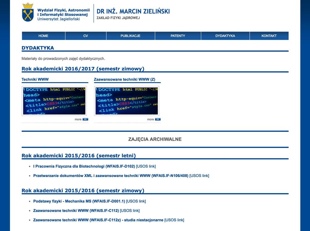 Organizacja kursu Informacje o kursie, zasady zaliczenia oraz materiały do wykładu