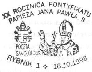 Stosowano dwie okolicznościowe kolorowe nalepki i czerwony stempel przewozu. 10.