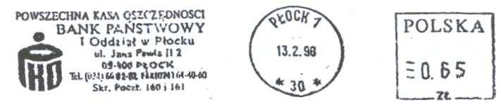 FRANKATURY 1. od 01.01.1998 POZNAŃ 22 napis AMS SA i tekst : AMS SA. UL. JANA PAWŁA II 14 61-139 POZNAŃ TEL. (O61) 879-22-19 FAX. (O61) 877-14-81. 2. 13.02.
