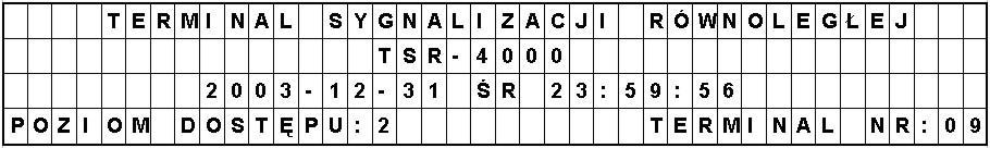 24 ID-E305-001 5.6 Sygnalizowanie stanów pracy centrali i terminala 5.6.1 Dozorowanie W stanie dozorowania na płycie czołowej terminala świeci się tylko zielona lampka ZASILANIE, sygnalizując włączenie i poprawną pracę terminala.