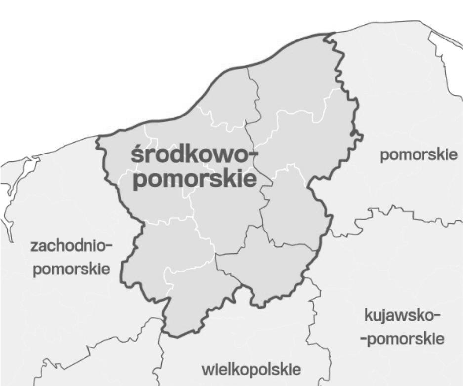 Walka o województwo środkowopomorskie 155 względem powierzchni, niewielkim pod względem liczby ludności, choć jednocześnie nie najmniejszym. Rysunek 10.