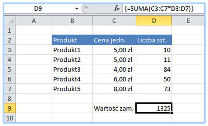 Całkowita wartość zamówienia została wyznaczona, co widać na kolejnym rysunku. Trik 17.