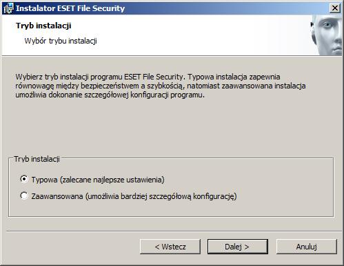 2. Instalacj a Po zakupie produktu ESET File Security można pobrać pakiet MSI instalatora z witryny internetowej firmy ESET ( www.eset.pl).