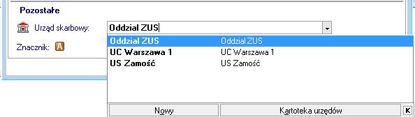 przycisku zostanie otwarte okno wyboru urzędu. Rys.