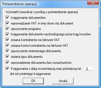 w programie są nieodwracalne (np. księgowanie) lub powodują utratę danych (np.