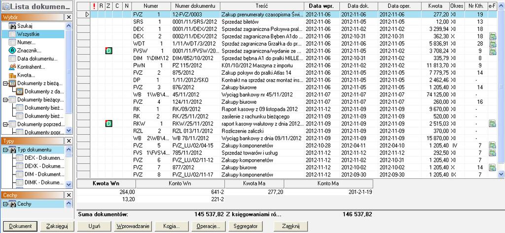 Ustawienie wyświetlanych na ekranie kolumn przy pomocy skróty klawiszy Ctrl+Alt+g ma charakter globalny, tzn.