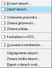 polecenie Import danych z menu Firma lub Operacje. Zostanie otwarte okno Import danych. Rys.