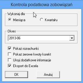 W raporcie pojawia się adnotacja o tym, że zestawienie generowane jest dla dokumentów z ksiąg i bufora. Nie uwzględnia dokumentów obsługiwanych jak Dokument specjalny w walucie obcej.