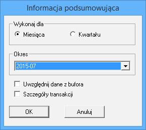 parametry raportu. Rys.