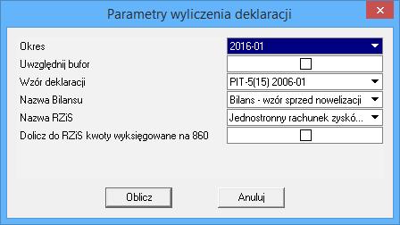 11.3.2 Tworzenie deklaracji: CIT-2, CIT-8, PIT-5 i PIT-5L Deklaracje CIT-2, CIT-8, PIT-5 i PIT-5L generowane są na podstawie danych z pozycji Sprawozdań finansowych. Aby utworzyć nową deklarację: 1.