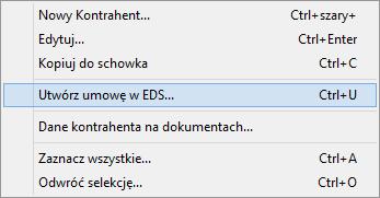 Rys. 42 Strona z pozostałymi informacjami o kontrahencie 5.1.1.6 Tworzenie umowy w EDS i Szczegóły w EDS Menu podręczne wywoływane w oknie Kartoteka kontrahentów zawiera polecenie Utwórz umowę w EDS.