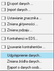 Obowiązkowymi danymi, które należy wprowadzić w oknie Rejestracja udostępnienia danych osobowych są nazwa odbiorcy oraz zakres udostępnianych danych System jako datę operacji podpowiada datę