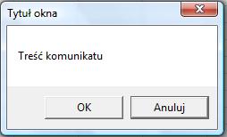Podstawa teoretyczna 1. Komenda MsgBox( "Treść komunikatu", Przyciski, "Tytuł okna ), Pozwala zaprojektować wygląd okna, w zależności od tego jaką liczbę zawiera parametr Przyciski.