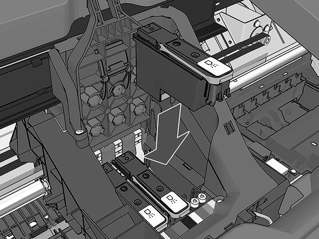 3. Wstaw nową głowicę drukującą w prawidłowym gnieździe w karetce.
