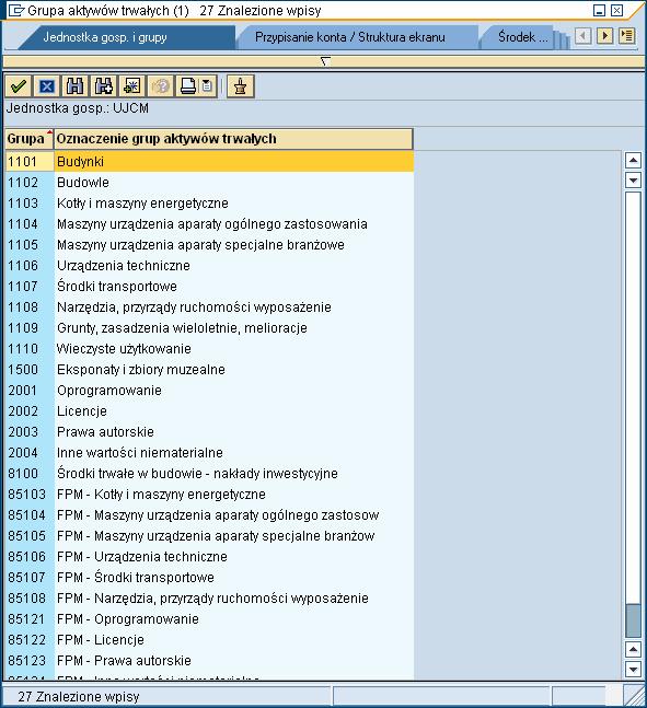 Grupa aktywów trwałych (1) 27 Znalezione wpisy 6.