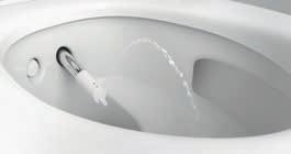 Urządzenie do higieny intymnej kobiet Toaleta Geberit AquaClean Mera jest wyposażona w oddzielne urządzenie do higieny intymnej pań ze szczególnie delikatnym strumieniem wody.