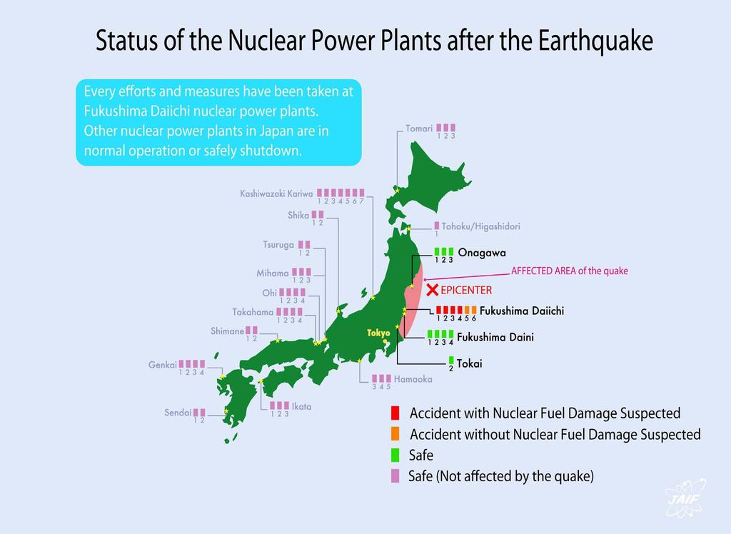 Japooskie elektrownie jądrowe po