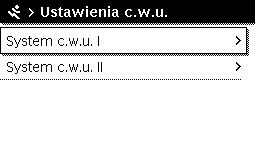 7 Menu serwisowe 7.2 Ustawienia dla c.w.u. Rys. 23 Menu "Ustawienia c.w.u." 6 720 807 409-20.1O Menu "System c.w.u. I... II W tym menu można dostosować ustawienia systemów przygotowania c.w.u. Ustawia się tutaj między innymi wysokość maksymalnej temperatury c.