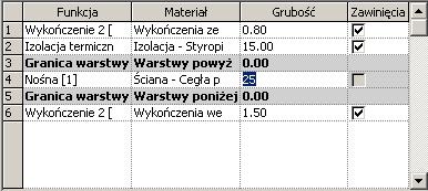 W zakładce: Konstrukcje kliknij na narzędzie: Ściana nośna. 2. Na Pasku kontekstowego menu, w rozwijalnej Liście typów wybierz rodzaj ściany: Ściana podstawowa: Cegła24-Ociepl15-Tynk0.8. 3.