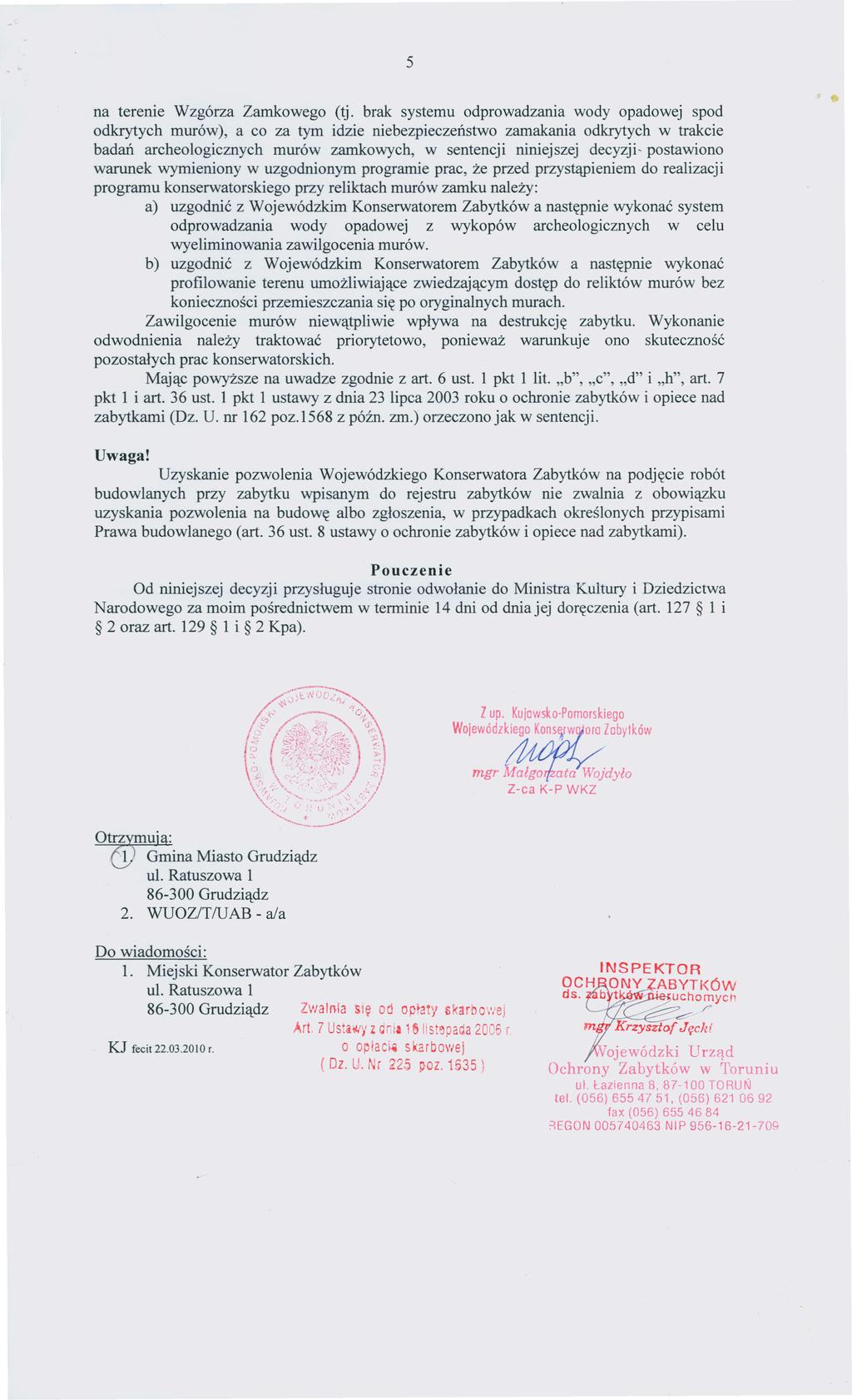 5 na terenie Wzgórza Zamkowego (tj.