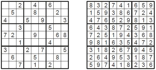 3. SUDOKU KLASYCZNE W każde pole diagramu wpisz jedną z cyfr od 1 do 9 tak, by w każdym rzędzie, w każdej