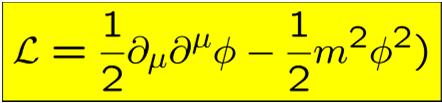 Kwantyzacja pola skalarnego Kwantyzacja pędu pola skalarnego (kanonicznie sprzężonego do pola): Gęstość Lagranżjanu