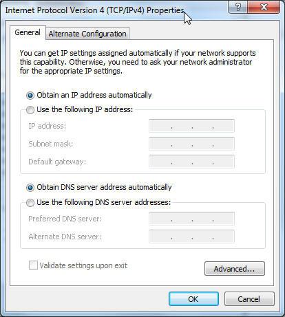 3. W celu automatycznego uzyskania ustawień ipv4 IP, zaznacz opcję Obtain an IP address automatically (Automatycznie uzyskaj adres IP).