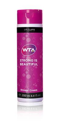 30545 Krem pod prysznic WTA Strong is Beautiful 200 ml Opis produktu: Odświeżający krem delikatnie oczyszcza i pielęgnuje skórę, otulając ją świeżym zapachem.