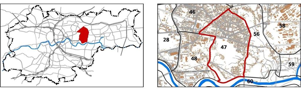 47. STARA NOWA HUTA JEDNOSTKA: 47 POWIERZCHNIA: NAZWA: 614.56 ha STARA NOWA HUTA KIERUNKI ZMIAN W STRUKTURZE PRZESTRZENNEJ Zabudowa mieszkaniowa jednorodzinna wzdłuż ul.