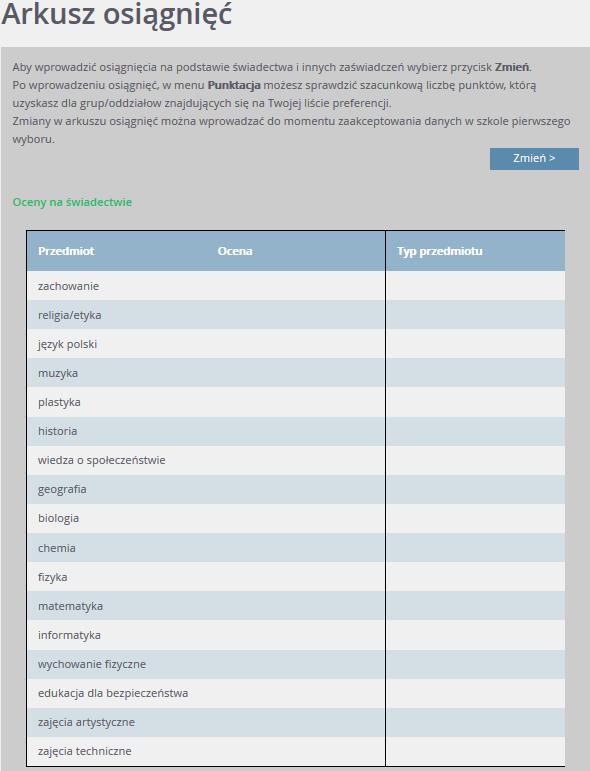 Przeglądanie danych kandydata w kolejnym logowaniu 2.