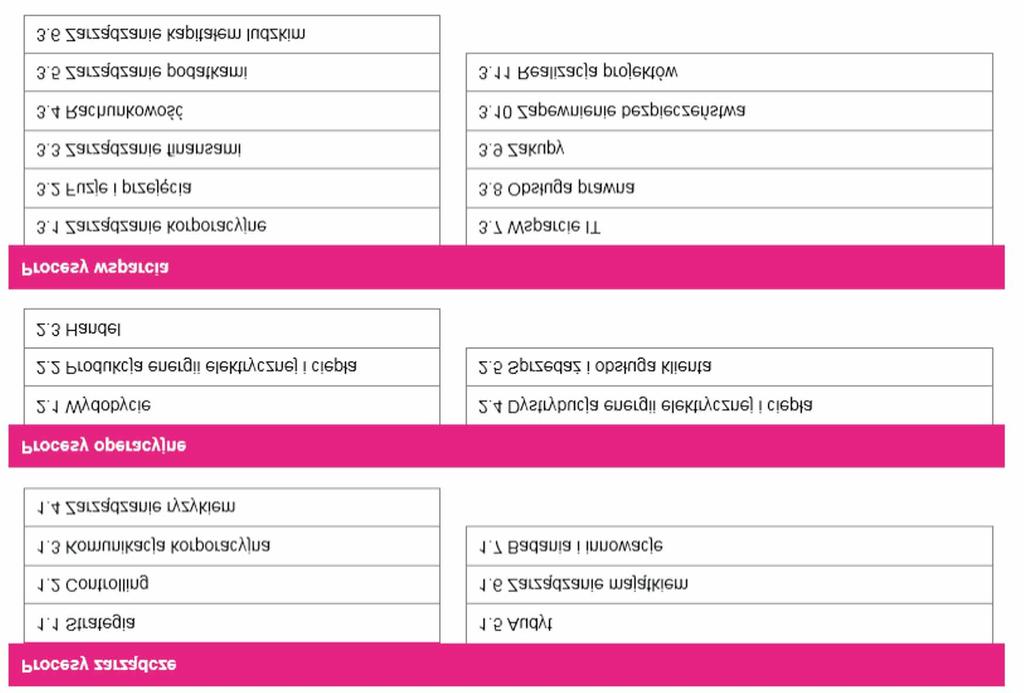 Poni szy rysunek przedstawia strukturê procesów w Grupie Kapita³owej TAURON (megaprocesy). Rysunek nr 17. Struktura procesów w Grupie Kapita³owej TAURON (megaprocesy) 1.6.4.