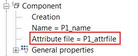 4. Otwórz Przeglądarkę komponentów użytkownika w edytorze komponentów. 5. Połącz P1_attrfile z właściwością Plik atrybutów podkomponentu. 6. Zapisz komponent użytkownika. 7.