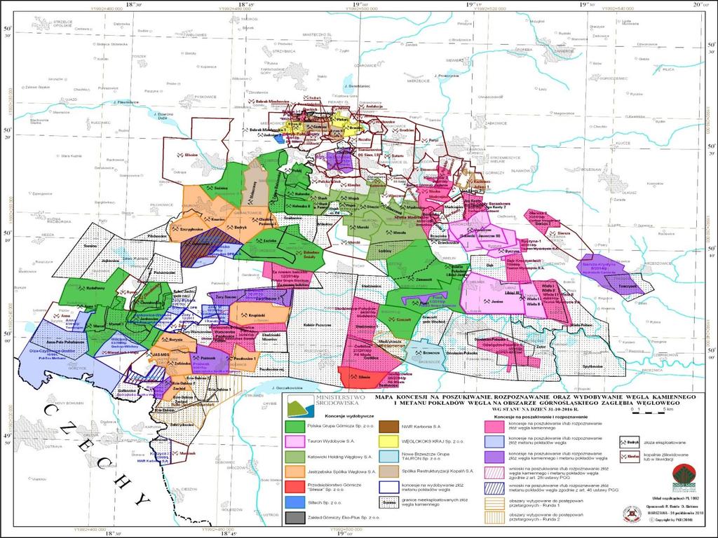 Mapa koncesji na poszukiwanie,