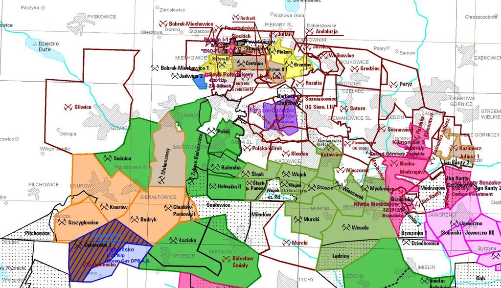 Mapa koncesji na poszukiwanie,