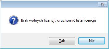 Wyjątkiem jest użytkownik z uprawnieniami administracyjnymi, który będzie mógł zalogować się po wcześniejszym usunięciu którejś z sesji (program zapyta czy