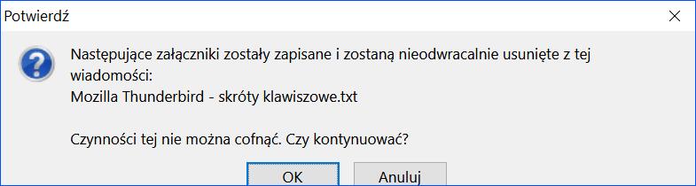 Otworzy się klasyczne okno: Zapisz jako. Jeśli nie zmieniamy nazwy pliku i folderu, jaki ostatnio używaliśmy do zapisywania pliku załącznika, naciskamy Enter.