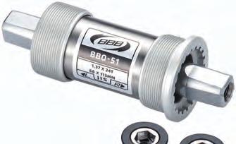 Wkłady suportu BBB BottomFit Umożliwia montaż mechanizmów korbowychz osią 24 mm w mufie suportu PF30 i BB30 bez dodatkowych adapterów. n Ułatwiająca montaż konstrukcja gwintowana.