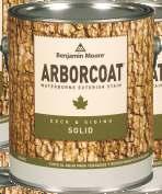 Drewno ARBORCOAT Exterior Waterborne Stain Protective Clear Coat 636 Wodorozcieńczalny, transparentny, akrylowy lakier ochronny stanowiący element systemu Arborcoat. Półmat.