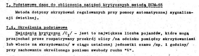 HCM 65 podstawowe określenia W wytycznych technicznych projektowania ulic z 1971