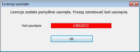 AsService 4.3. Usunięcie licencji Usunięcie licencji (w celu np.