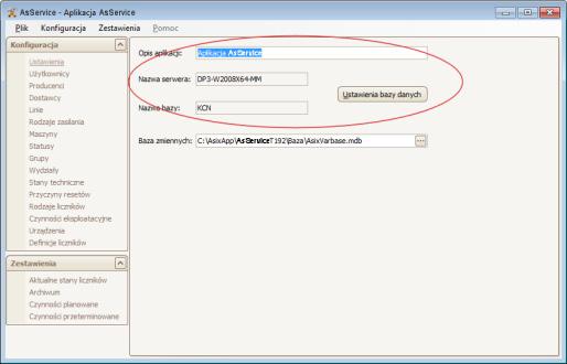 7. Przygotowanie modułu AsService do pracy z aplikacją systemu Asix Po zainstalowaniu serwera MS SQL Server i przygotowaniu dostępu do danych procesowych aplikacji Asixa należy skonfigurować moduł