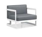 stolik ze szklanym bklatem, rama aluminium biały mat aw 156/84/32 cm ML5624 3 250,00 pln Ibiza Lounge Fotel materiał